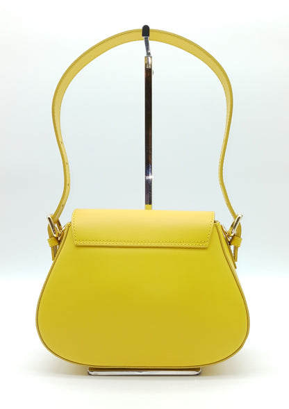Yellow Genuine Leather Shoulder Crossbody Handbag – Made In Italy