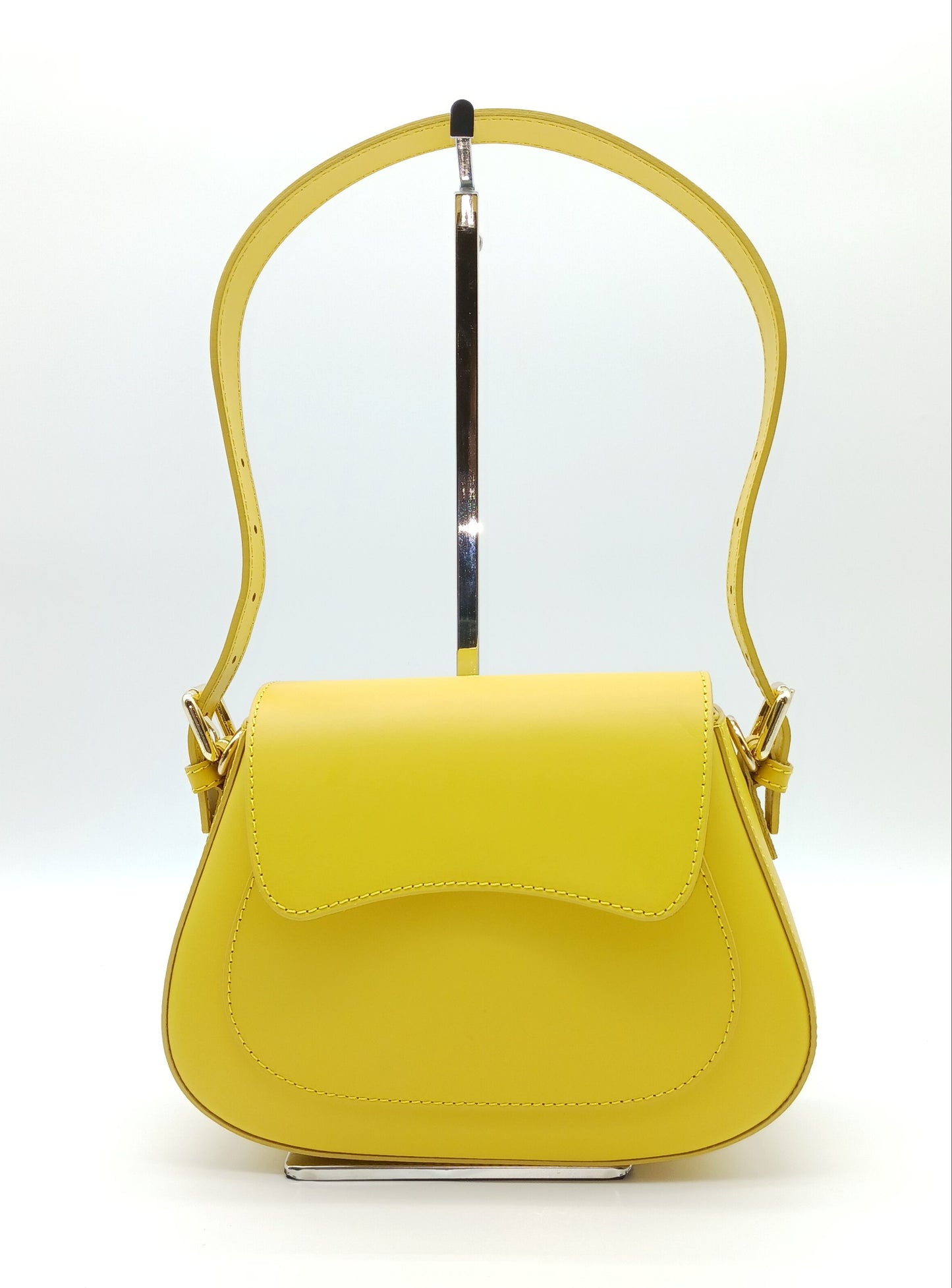 Yellow Genuine Leather Shoulder Crossbody Handbag – Made In Italy