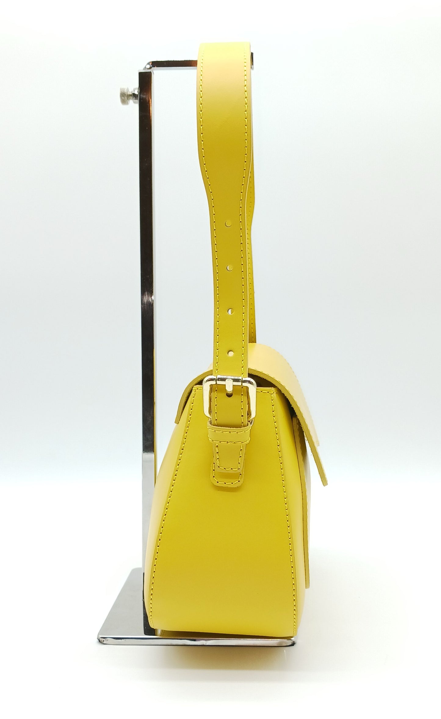 Yellow Genuine Leather Shoulder Crossbody Handbag – Made In Italy