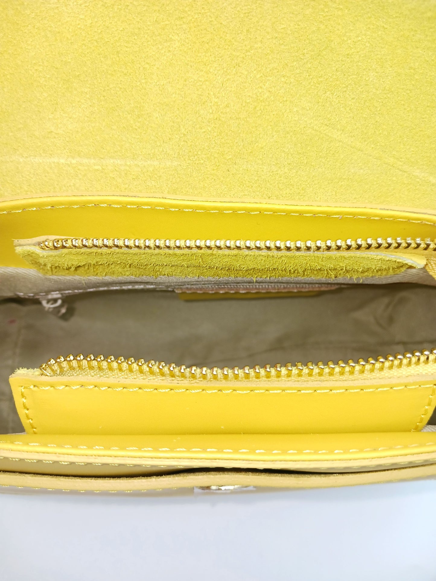 Yellow Genuine Leather Shoulder Crossbody Handbag – Made In Italy
