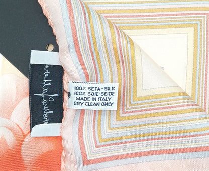 Designer Floral Silk Twill Square Scarf 26x26 – Made In Italy - Yellow