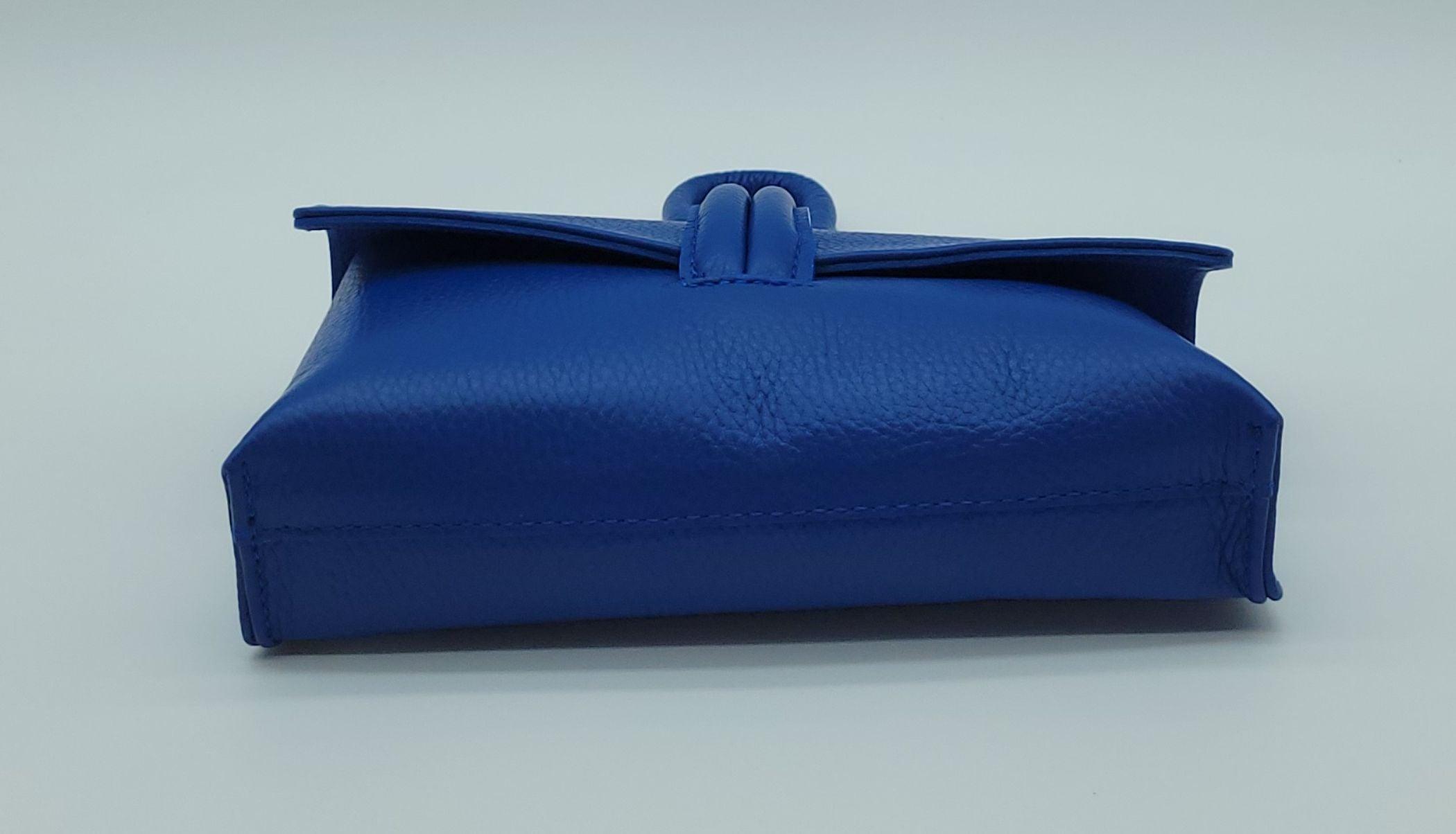 NITASURI LIA Pyramid Python Electric Blue Exotic Leather Mini Bag