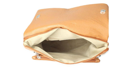 Genuine Pebble Leather Shoulder Crossbody Handbag - Pearl Gray – Made In Italy - DumasvilleBoutique
